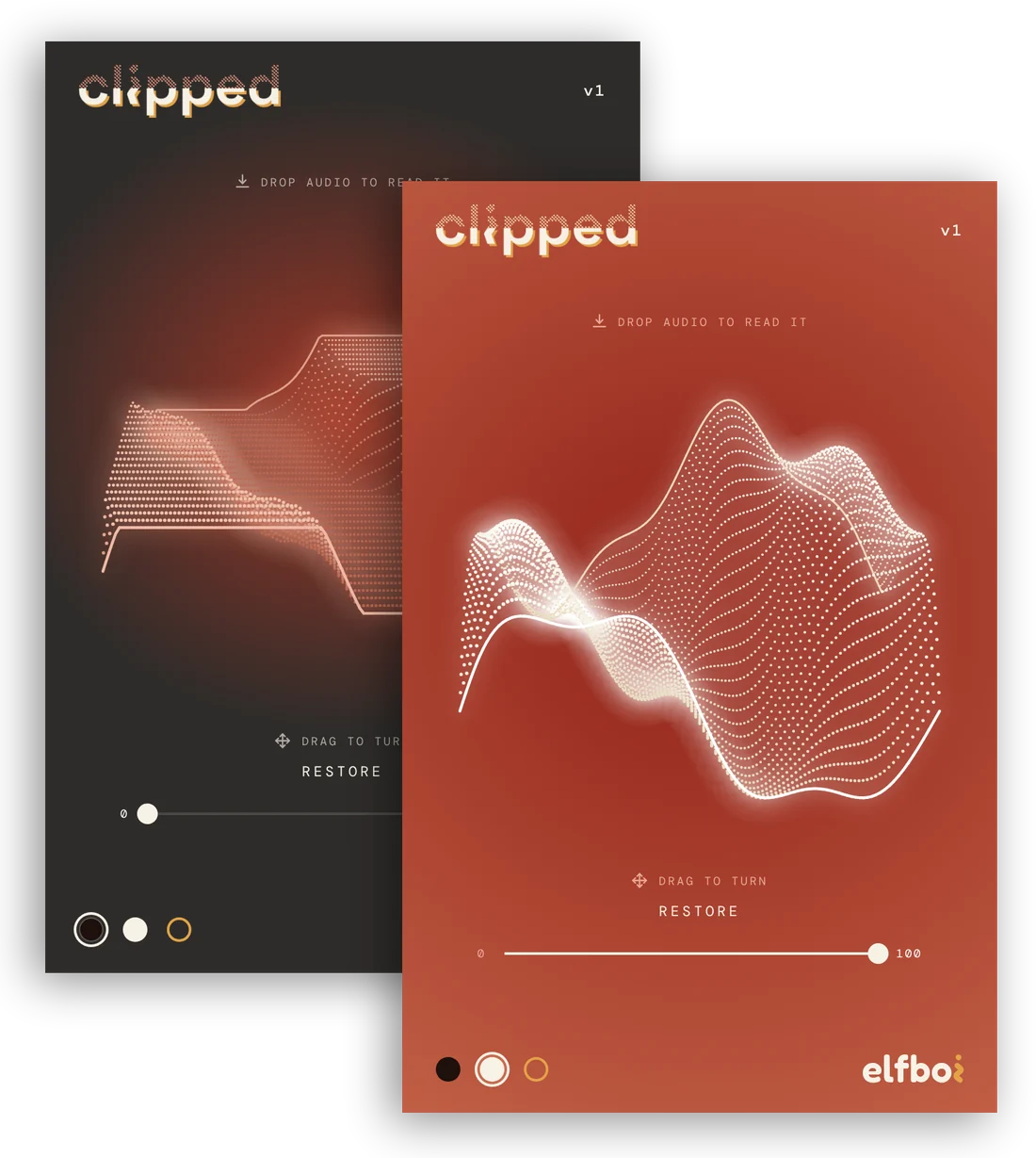 Clipped Pro in its dark and artist looks, one behind the other